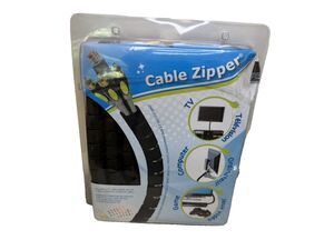 Evriholder Cable Zipper Cord Organizer 1/2" Black Wire Wrap Sleeve New